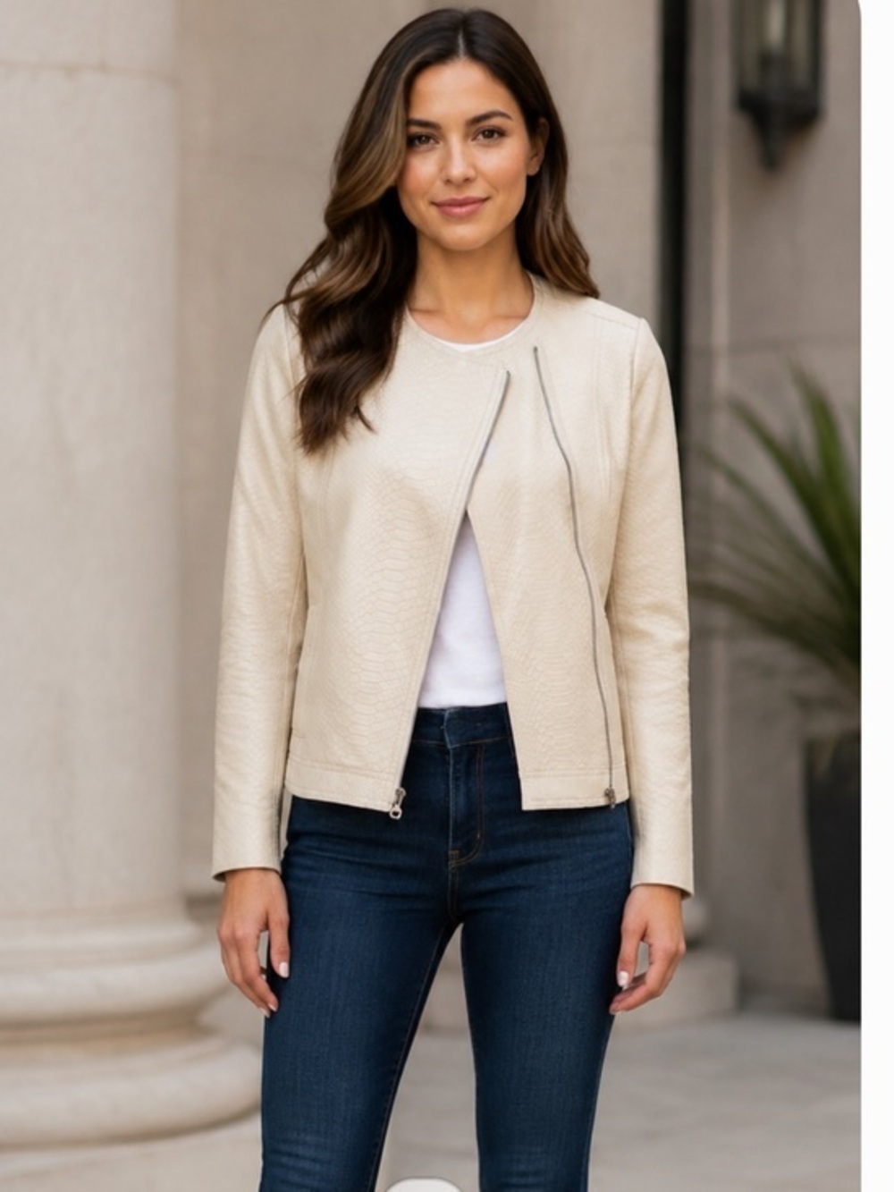 Vince Snakeskin Embossed genuine Leather Jacket